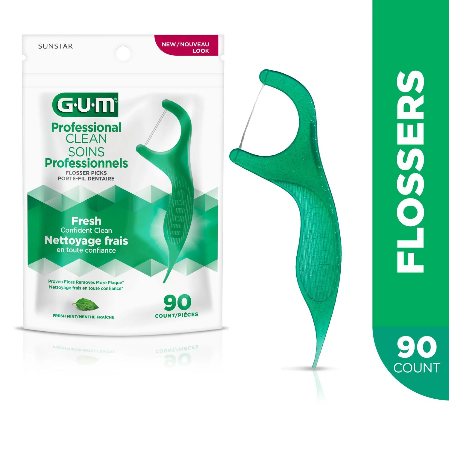GUM Professional Clean Flosser Picks, Fresh, Fresh Mint - Image 2