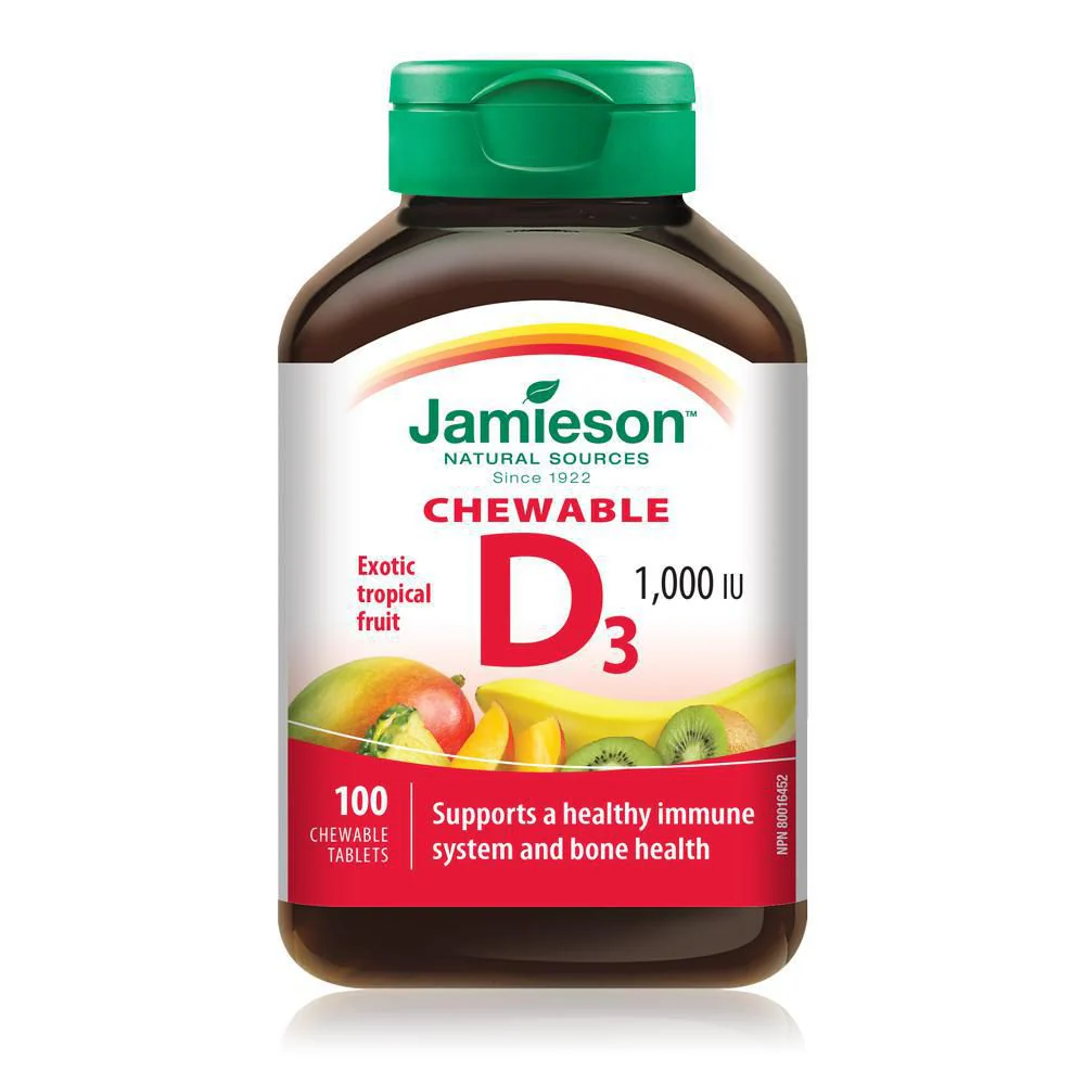 Jamieson Chewable Vitamin D3, 1000 IU - 100 tablets - Image 3