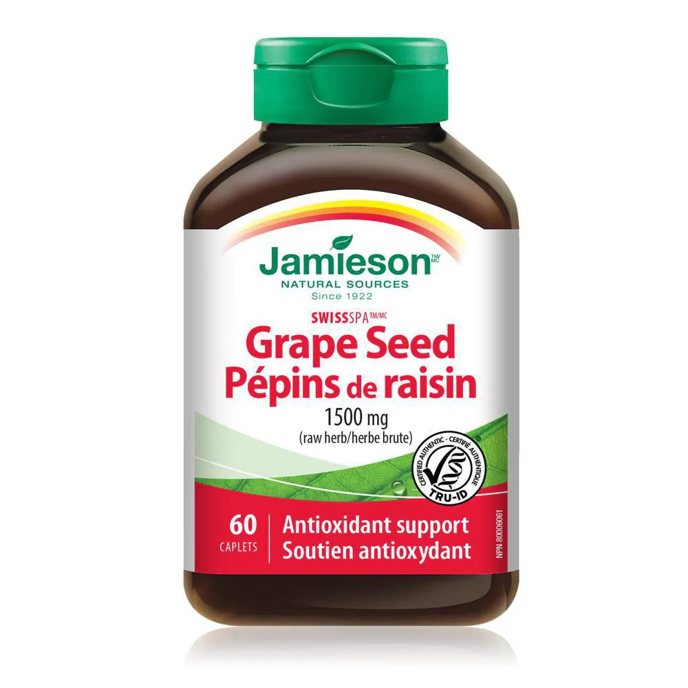 Jamieson Grape Seed, 1500 mg - 60 caplets