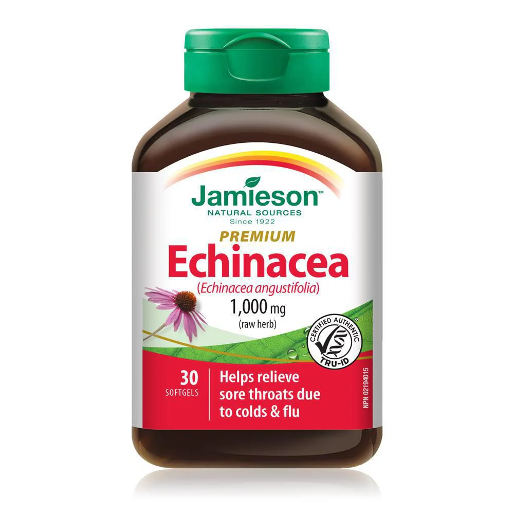 Jamieson Premium Echinacea (Echinacea Angustifolia), 1000 mg - 30 softgels