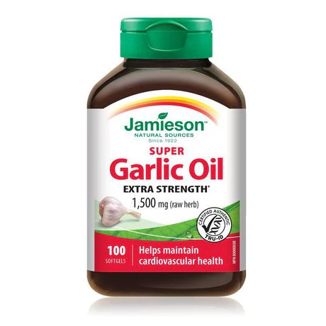 Jamieson Super Garlic Oil Extra Strength 1500 mg - 100 softgels