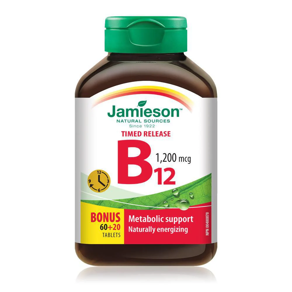 Jamieson Timed Release B12 1200 mcg - 80 tablets