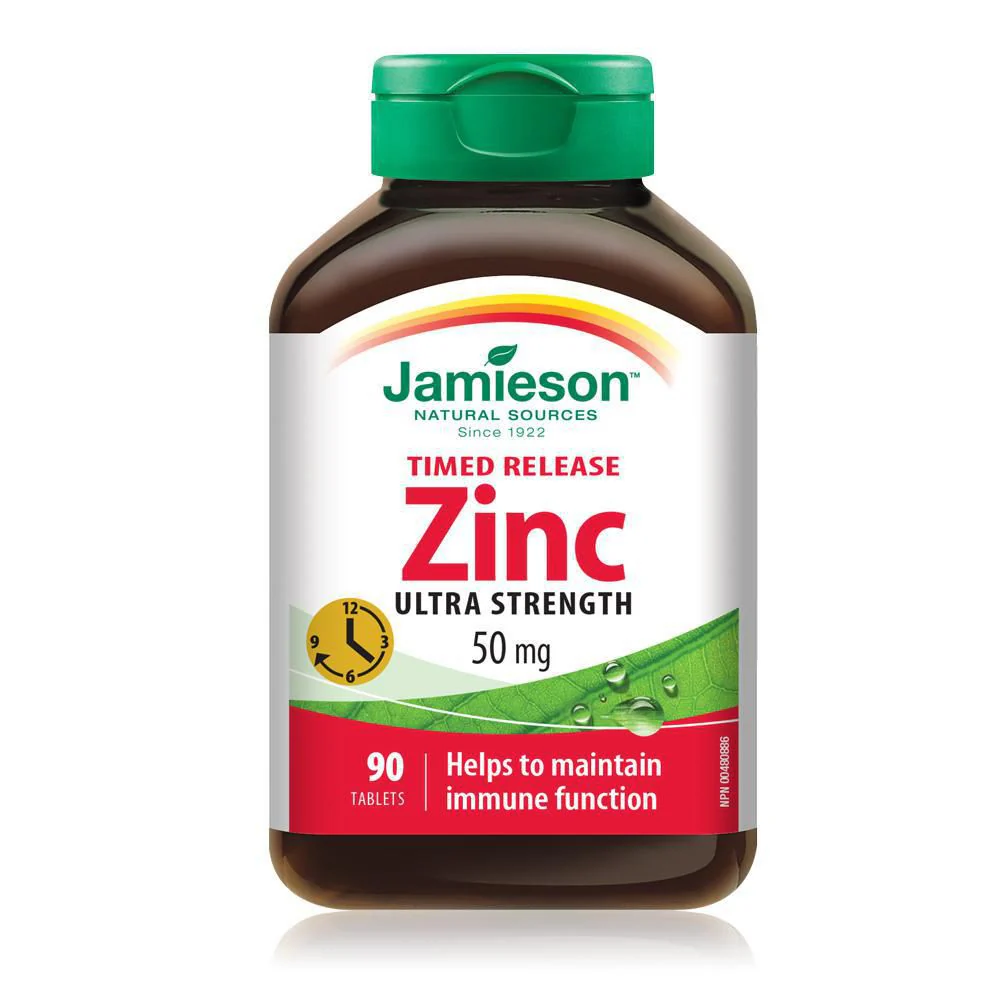 Jamieson Timed Release Zinc, Ultra Strength 50 mg - 90 tablets