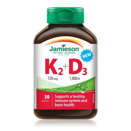 Jamieson Vitamin K2 120 mcg + D3 1000 IU - 30 softgels