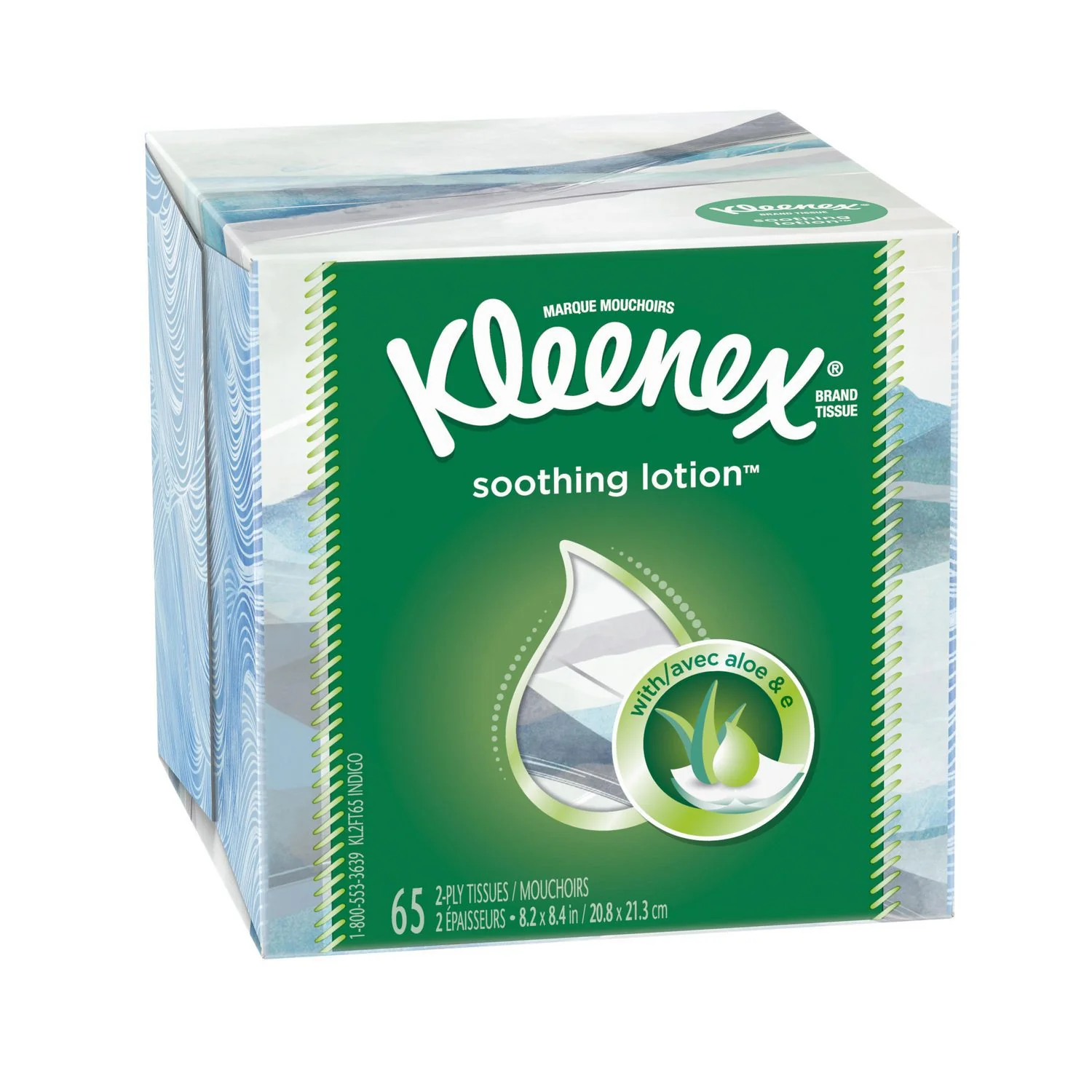 Kleenex Soothing Lotion Facial Tissues with Aloe & Vitamin E - 2-ply x 65 tissues