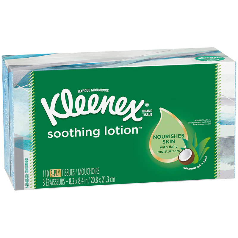 Kleenex Soothing Lotion with Coconut Oil + Aloe Facial Tissues - 3-ply x 110