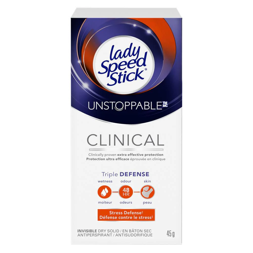 Lady Speed Stick Unstoppable Clinical Invisible Dry Solid Antiperspirant - 45 g