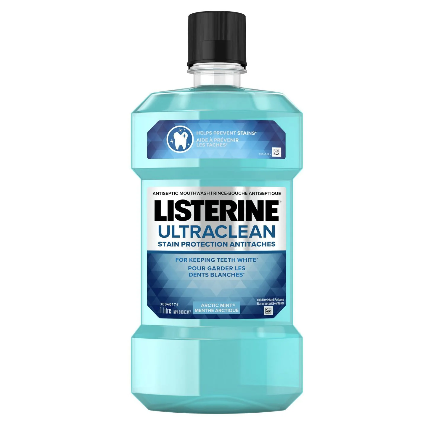 Listerine Ultraclean Stain Protection, Antiseptic Mouthwash, Arctic Mint- 1L