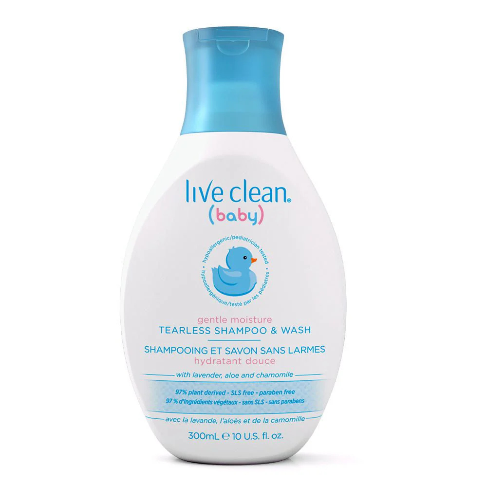 Live Clean Gentle Moisture Tearless Baby Wash & Shampoo - 300 ml