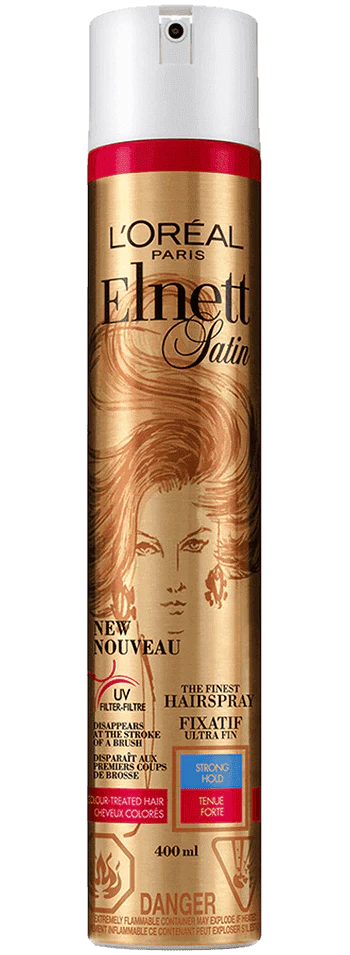 L'Oreal Paris Elnett Satin Hairspray for Colour-Treated Hair, Strong Hold - 400 ml