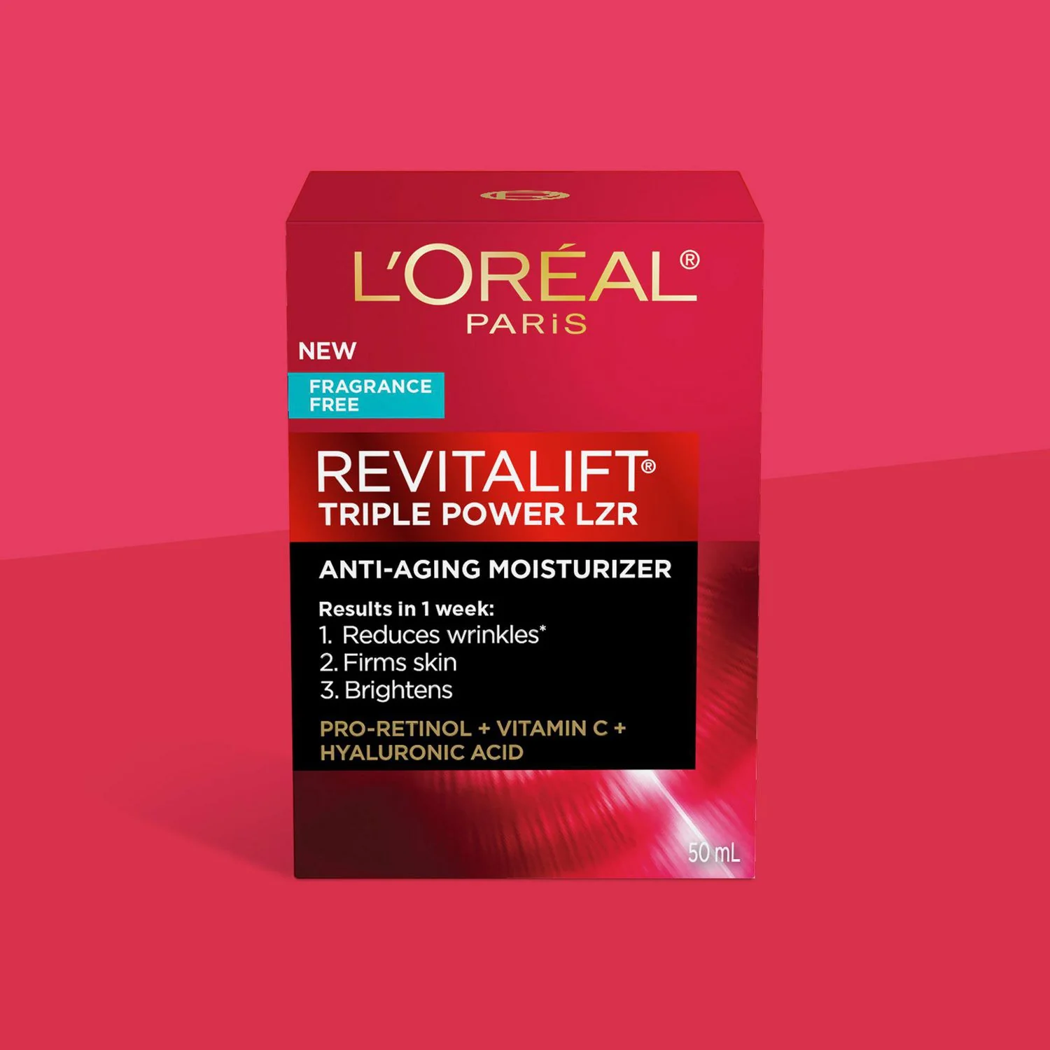 L'Oreal Revitalift Triple Power LZR, Anti-Aging Moisturizer, Pro-retinol And Vitamin C And Hyaluronic Acid - 50 mL
