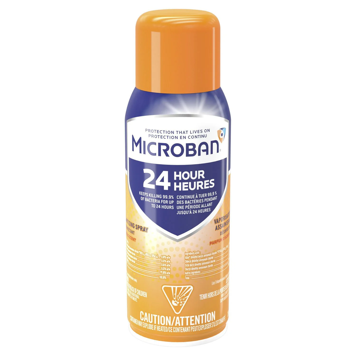 Microban 24 Hour Sanitizing Spray, Citrus Scent