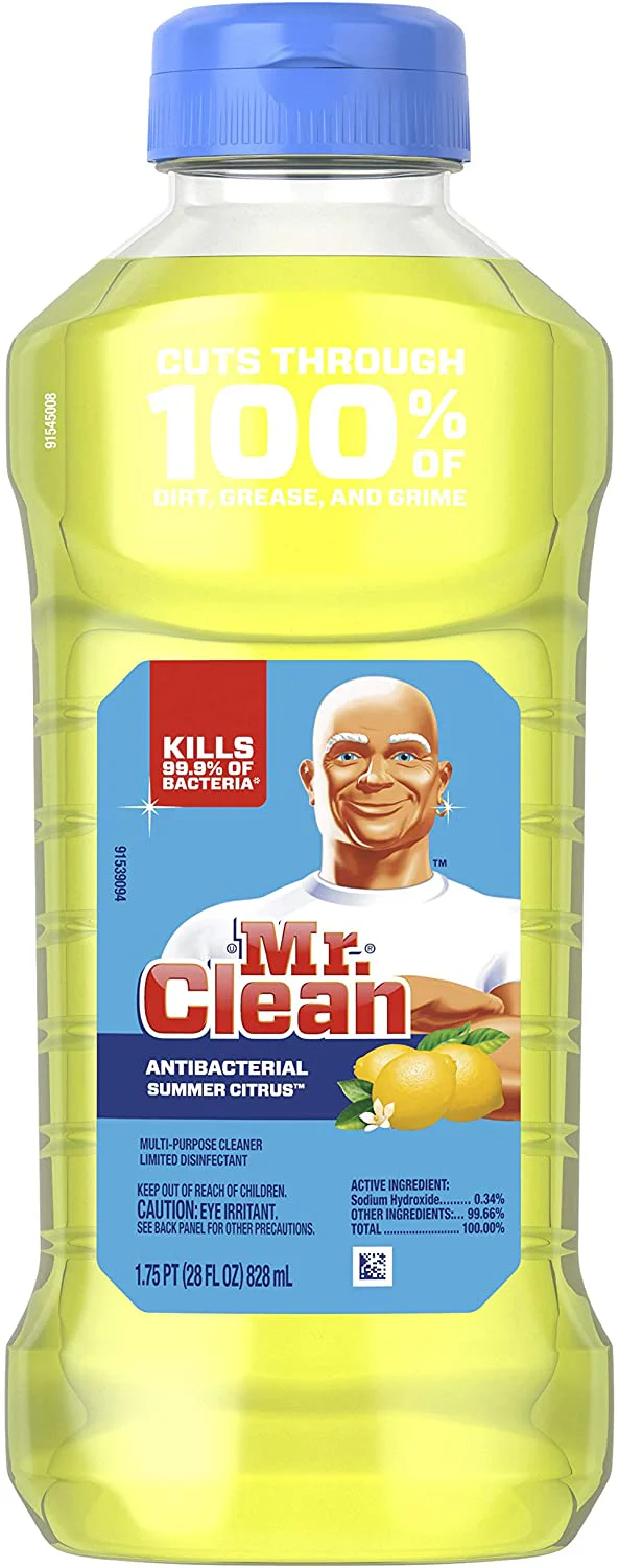 Mr. Clean Antibacterial Multipurpose Cleaner, Limited Disinfectant, Summer Citrus- 828 mL