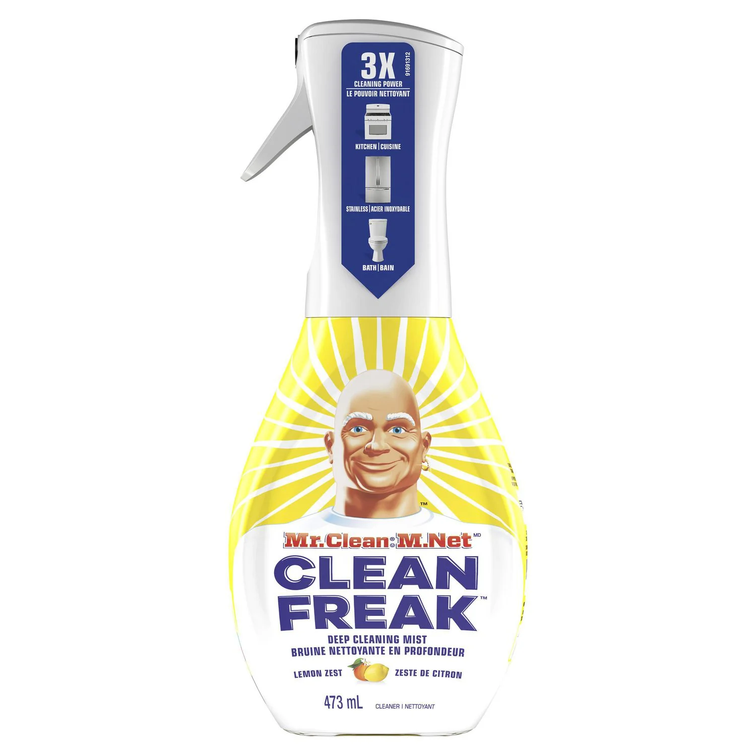 Mr. Clean:M.Net, Clean Freak, Deep Cleaning Mist, Cleaner, Lemon Zest - 473 mL
