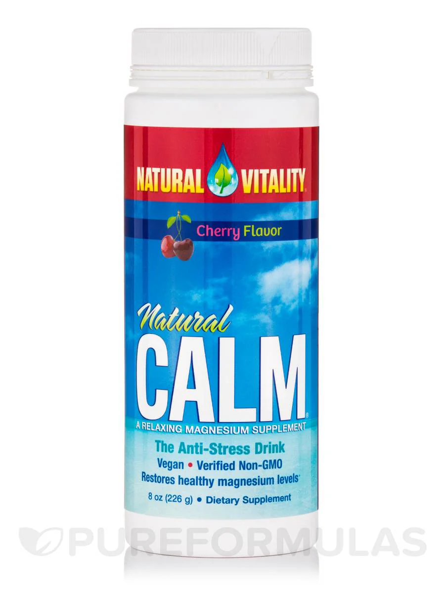 Natural Calm A Relaxing Magnesium Supplement, Cherry Flavour - 226 g powder