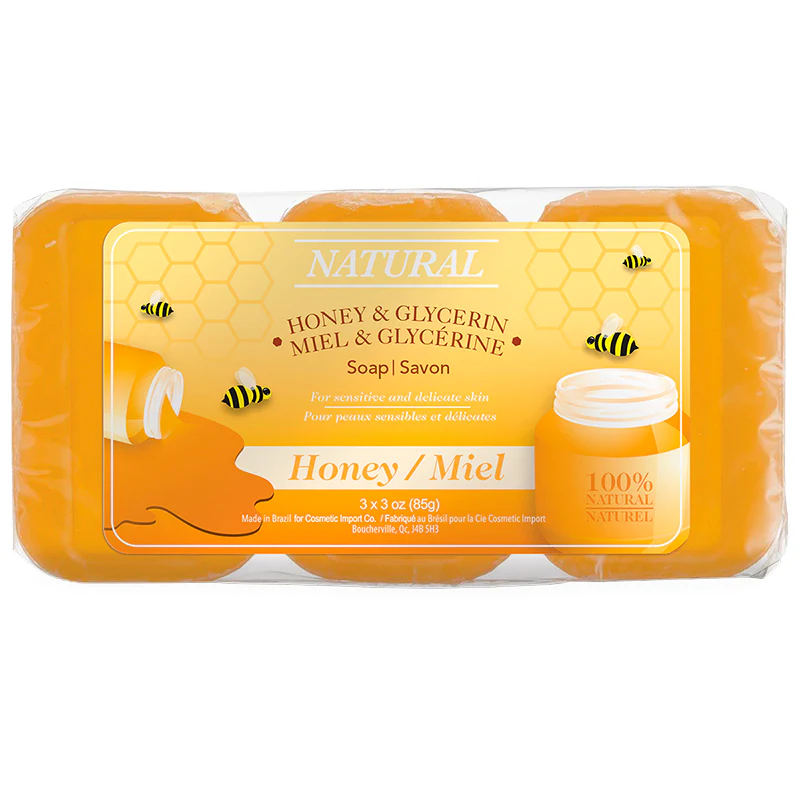 NATURAL Honey & Glycerin Soap - 3 bar soap x 85 g