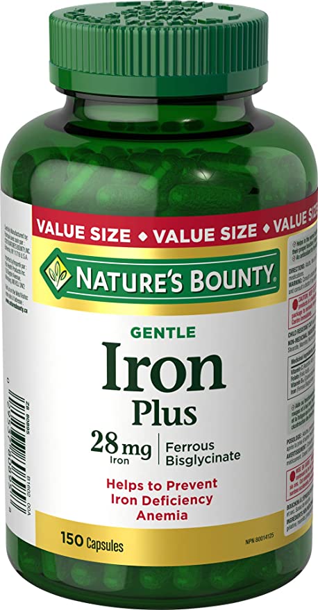 Nature's Bounty Gentle Iron Plus 28 mg - 150 capsules