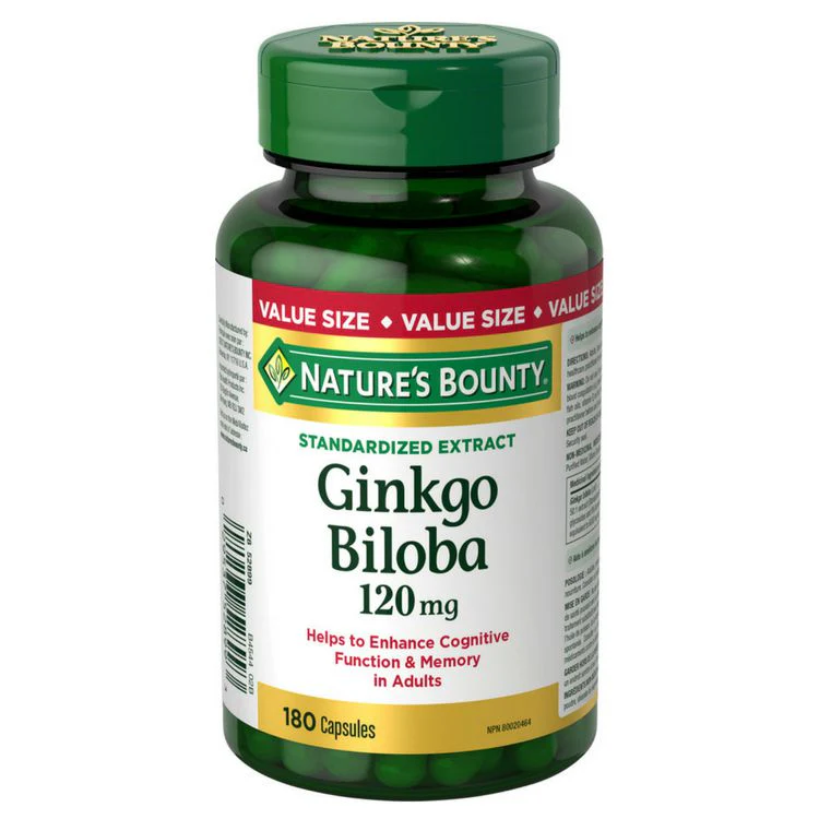 Nature's Bounty Standardized Extract Ginkgo Biloba 120 mg - 180 capsules