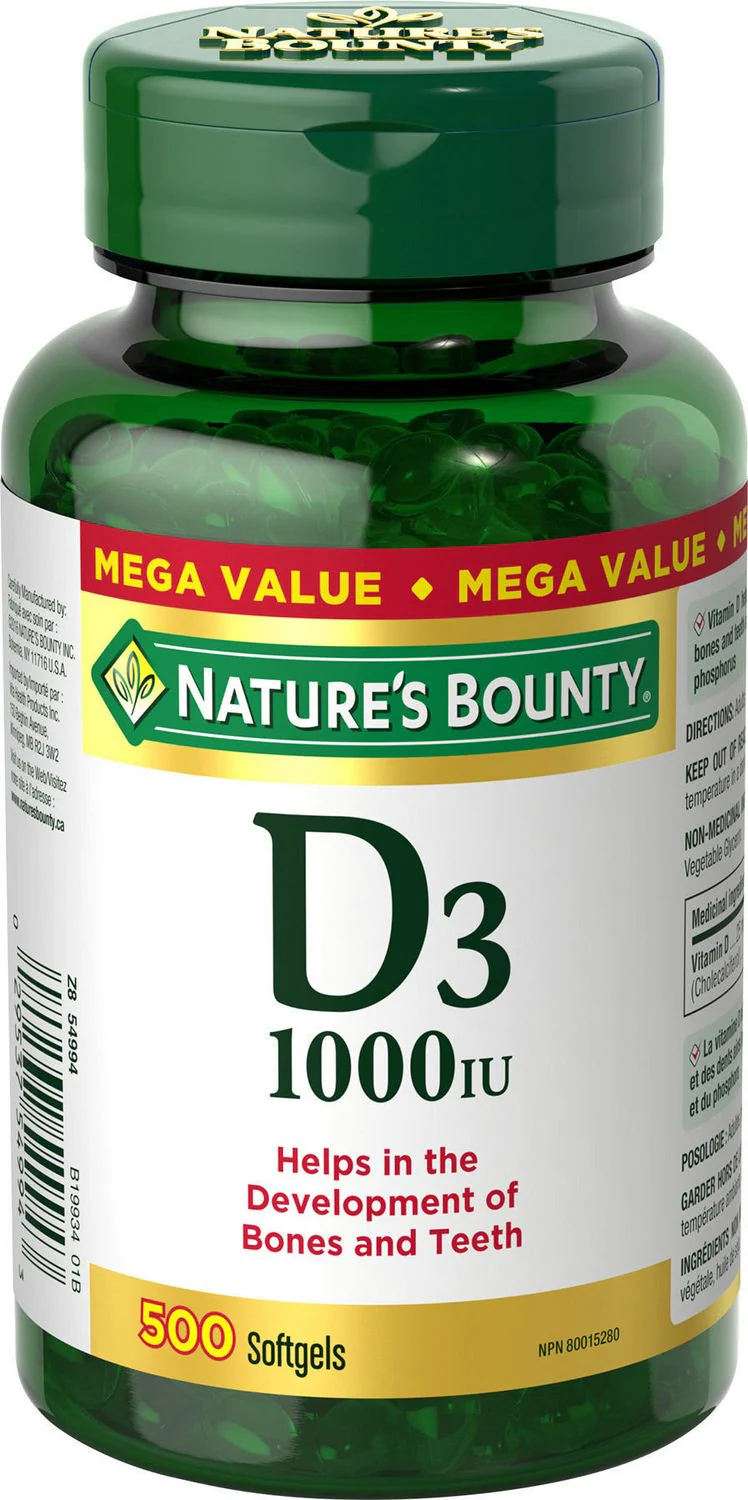 Nature's Bounty Vitamin D3 Value Size - 250 softgels - Image 2