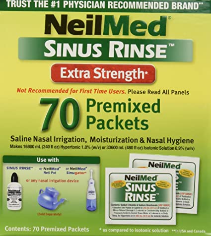 NeilMed Sinus Rinse Extra Strength - 70 premixed packets