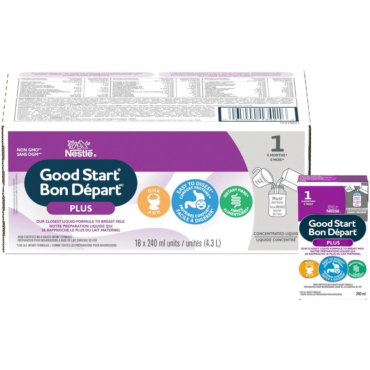 Nestle Good Start 1 (0+ months) Plus Infant Formula, Concentrated Liquid - 18 x 240 ml