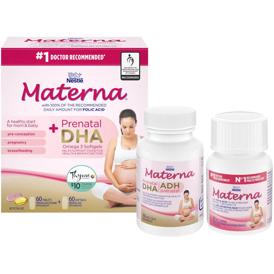 Nestle Materna + DHA Prenatal Supplement Combo Pack - 60 tablets + 60 softgels