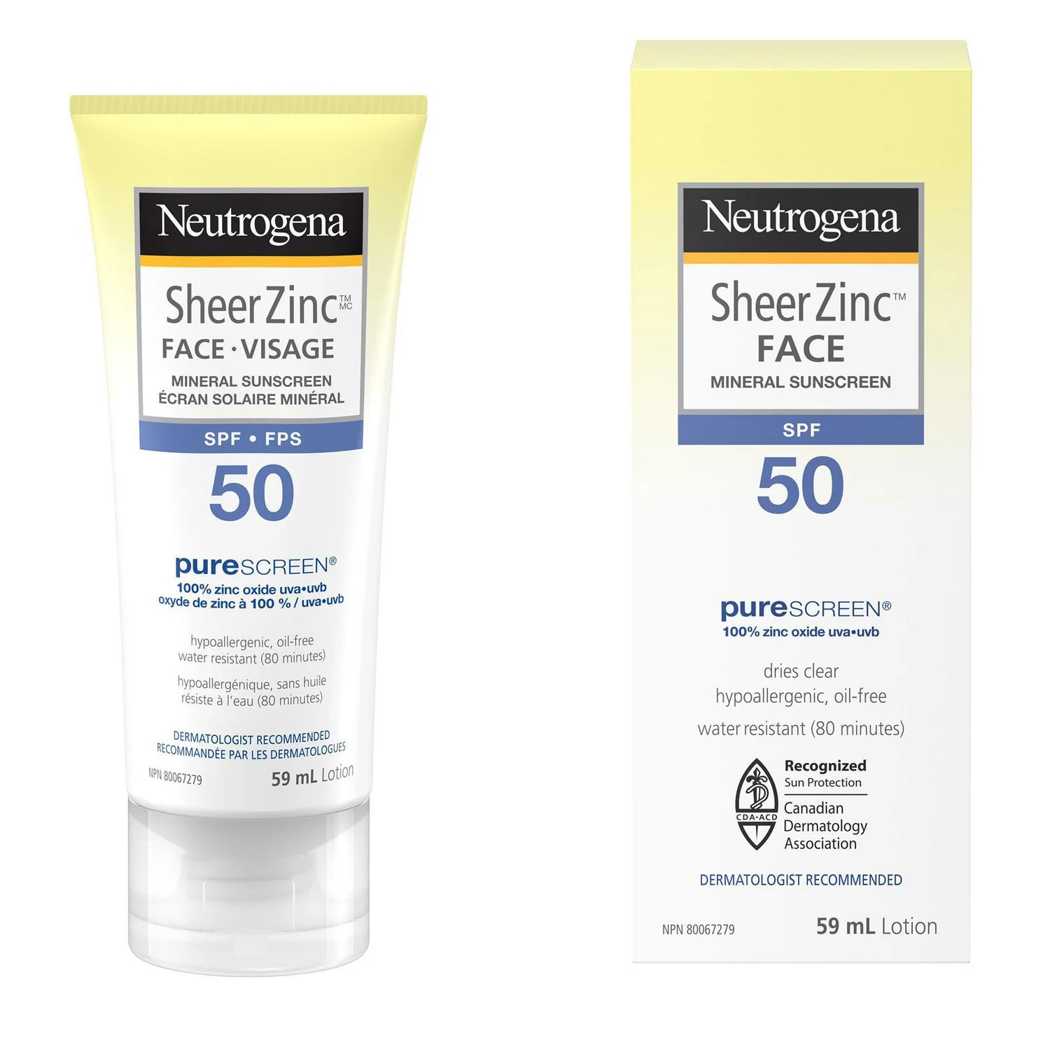Neutrogena SheerZinc Face Mineral Sunscreen Lotion, Purescreen, SPF 50