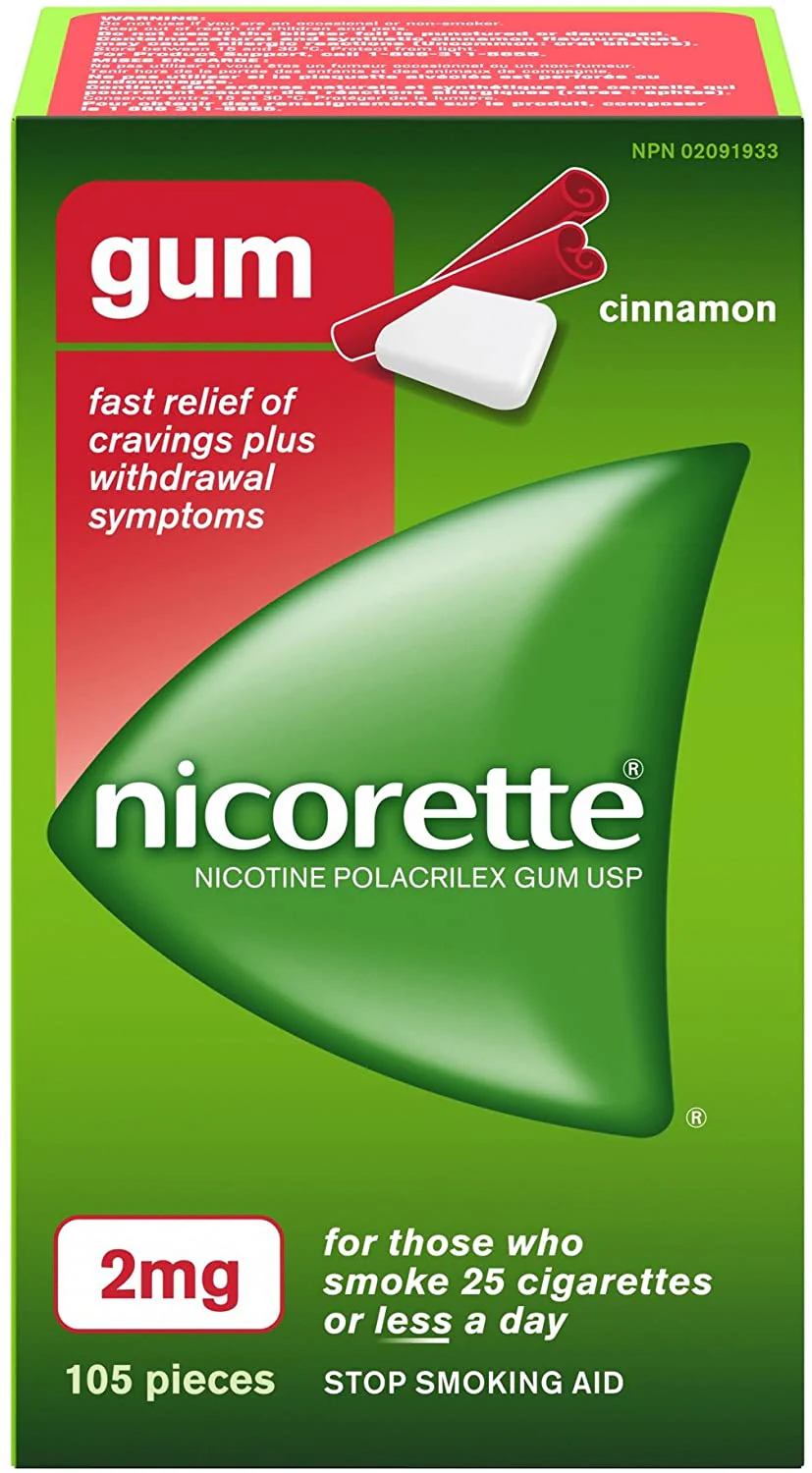 Nicorette Gum, Stop Smoking Aid, for those who smoke 25 cigarettes or less a day - 2 mg x 105 pieces - Image 5