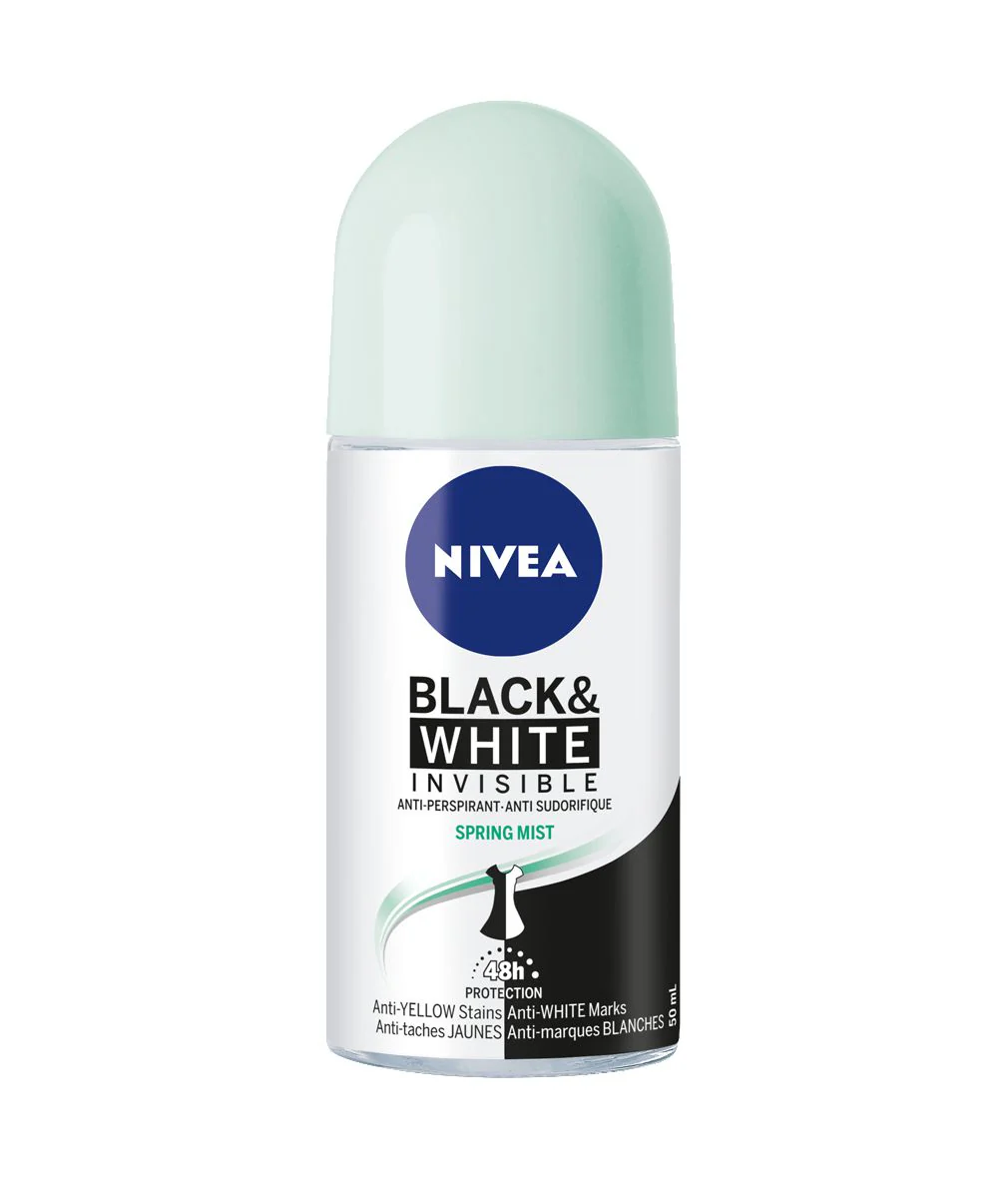 Nivea Black & White Invisible Anti-Perspirant, Spring Mist - 50 ml