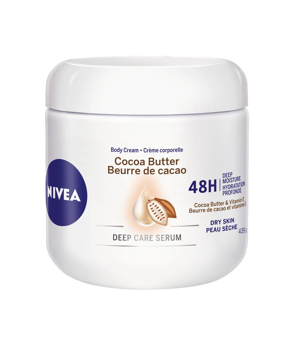 Nivea Cocoa Butter 48 H Deep Moisture Body Cream, Deep Care Serum, For Dry Skin - 439 g
