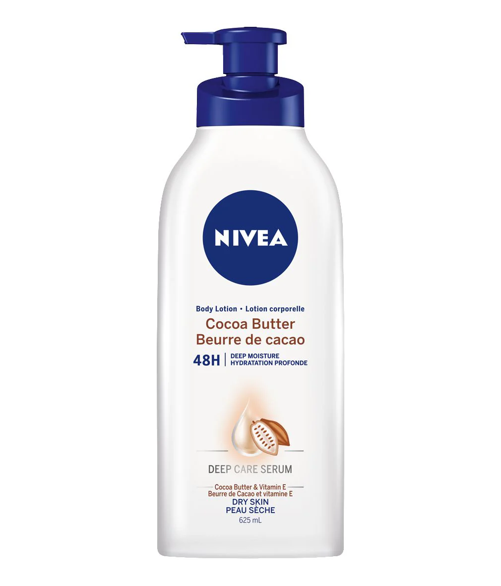 Nivea Cocoa Butter 48 H Deep Moisture Body Lotion, Deep Care Serum, For Dry Skin - 625 mL