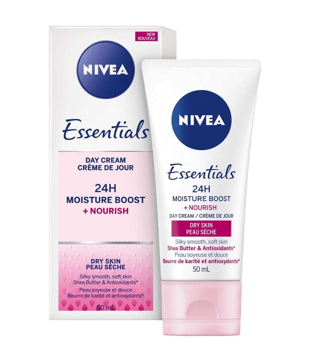Nivea Essentials 24H Moisture Boost + Nourish Day Cream for Dry Skin - 50 ml (tube)