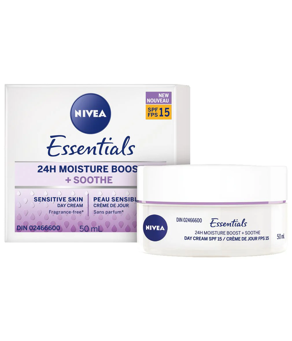 Nivea Essentials 24h Moisture Boost + Soothe Day Cream with SPF 15 - 50 ml