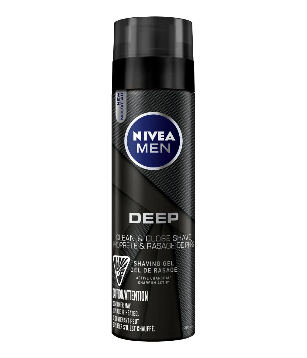 Nivea Men Deep, Clean & Close Shaving Gel with Active Charcoal - 200 ml