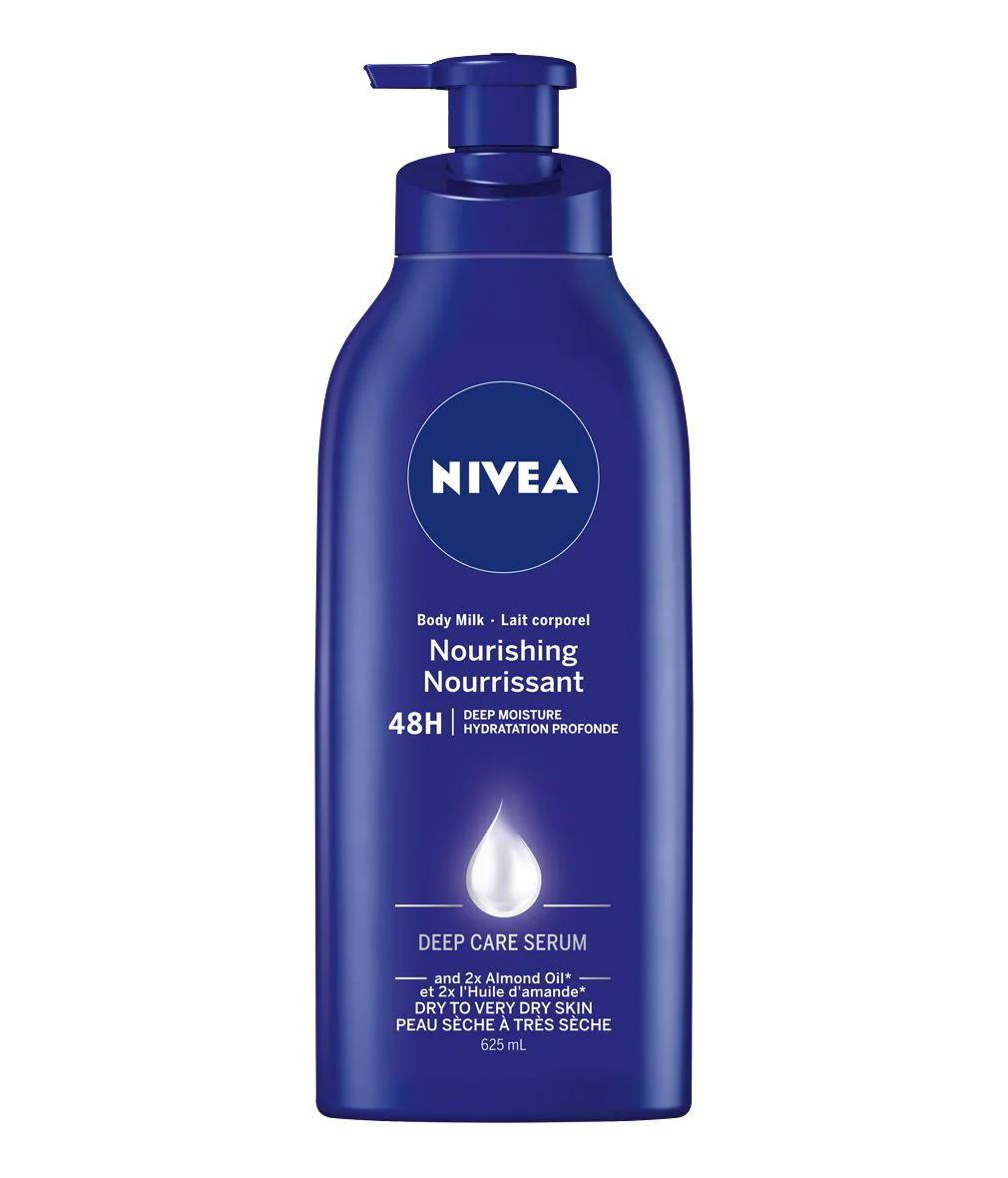 NIVEA Nourishing 48H Deep Moisture Body Milk for Dry to Very Dry Skin, Deep Care Serum - 625 mL