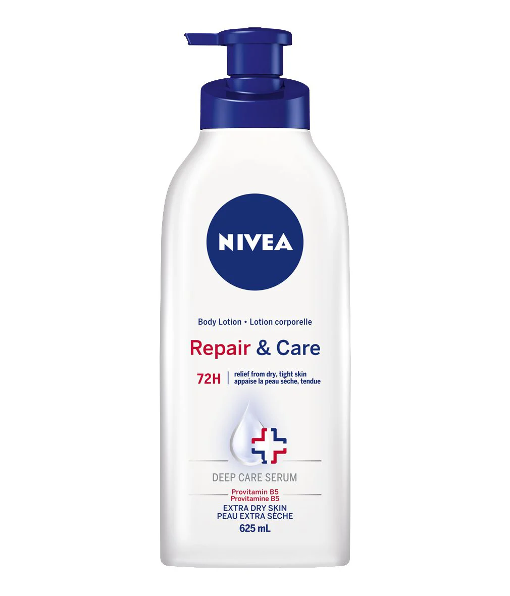 Nivea Repair And Care  Body Lotion,  72H Relief From Dry, Tight Skin, Provitamin B5, Extra Dry Skin - 625 mL