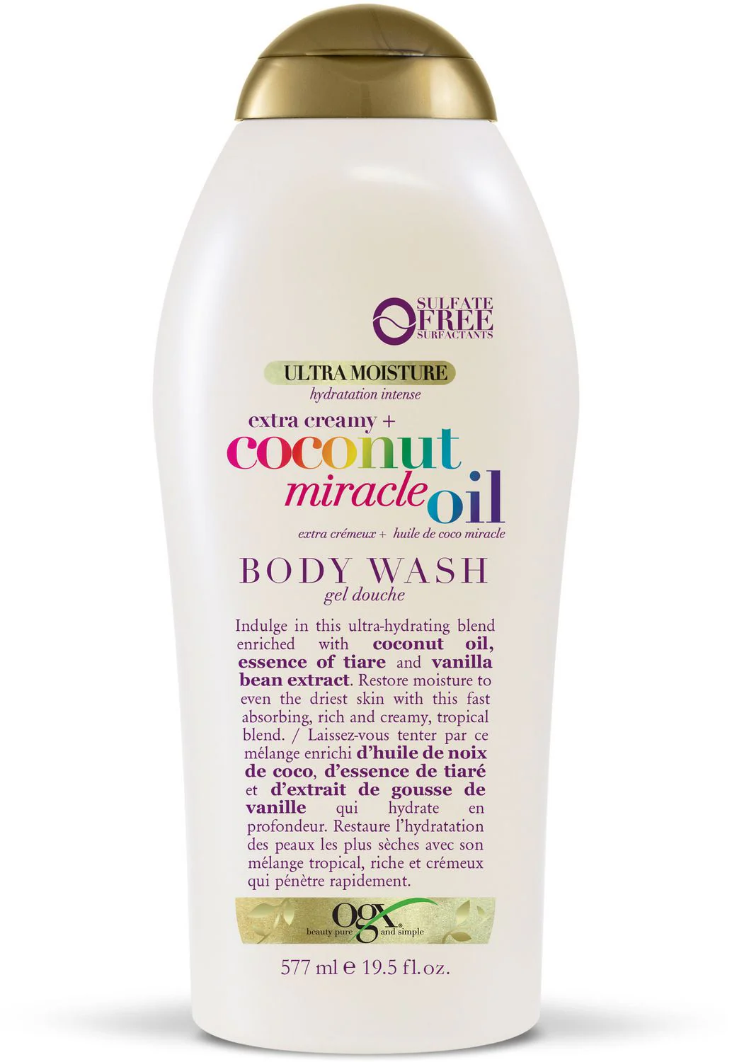 OGX Ultra Moisture Body Wash, Extra Creamy + Coconut Miracle Oil - 557 mL