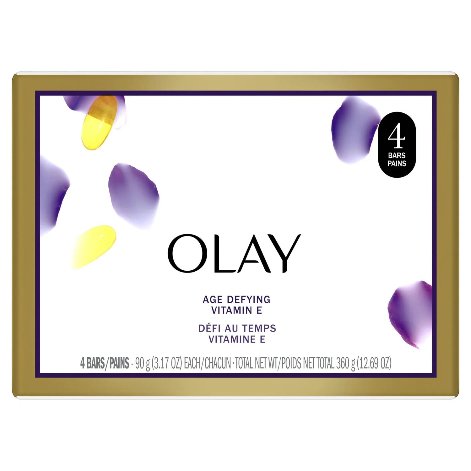 Olay Age Defying, Vitamin E, 4 Bars - 90 g each