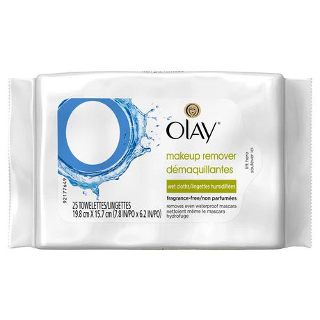 Olay Makeup Remover, Wet Cloths, Fragrance Free - 25 towelettes
