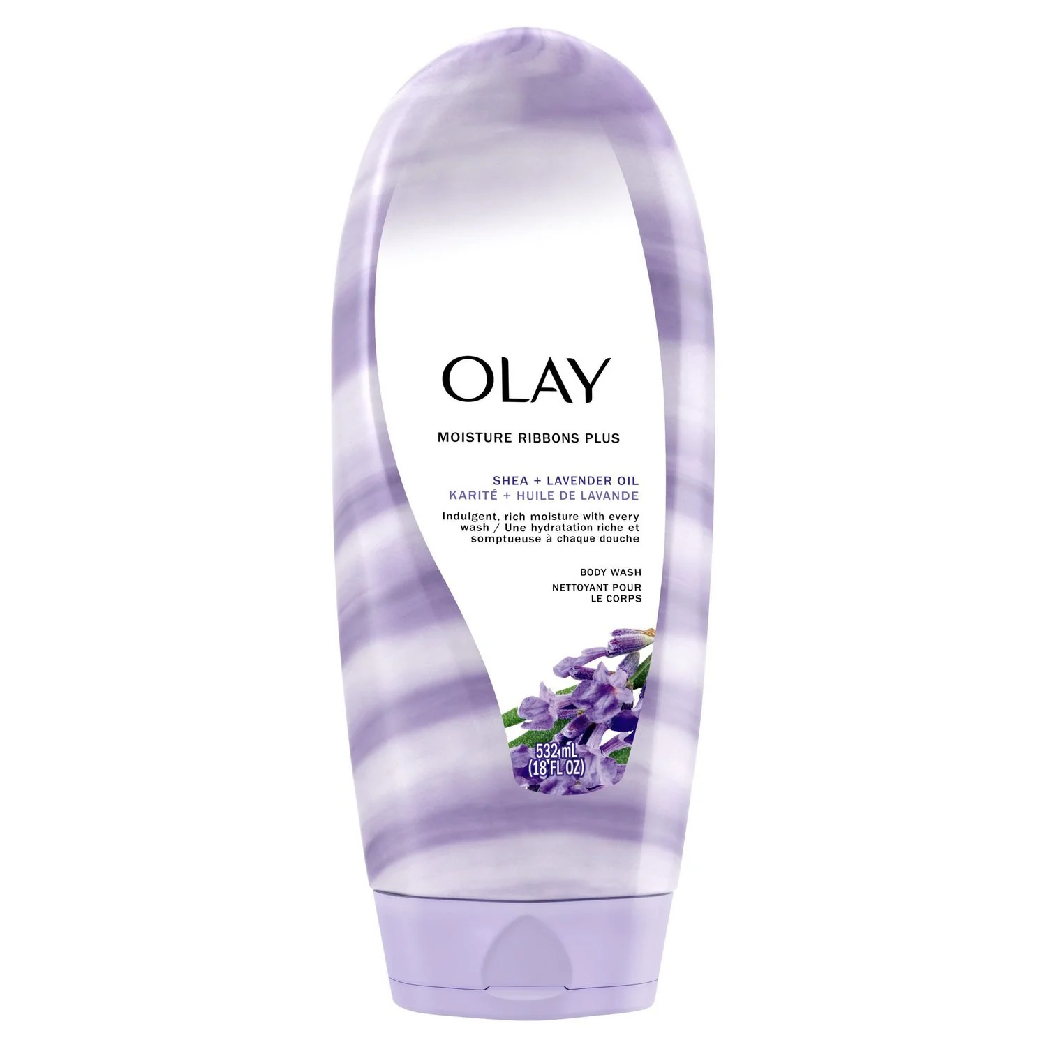 Olay Moisture Ribbons Plus Body Wash, Shea And Lavender Oil - 532 mL