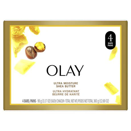 Olay Ultra Moisture, Shea Butter, 4 Bars - 90 g each