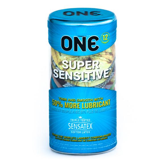 ONE Super Sensitive Latex Condoms - 12 pieces