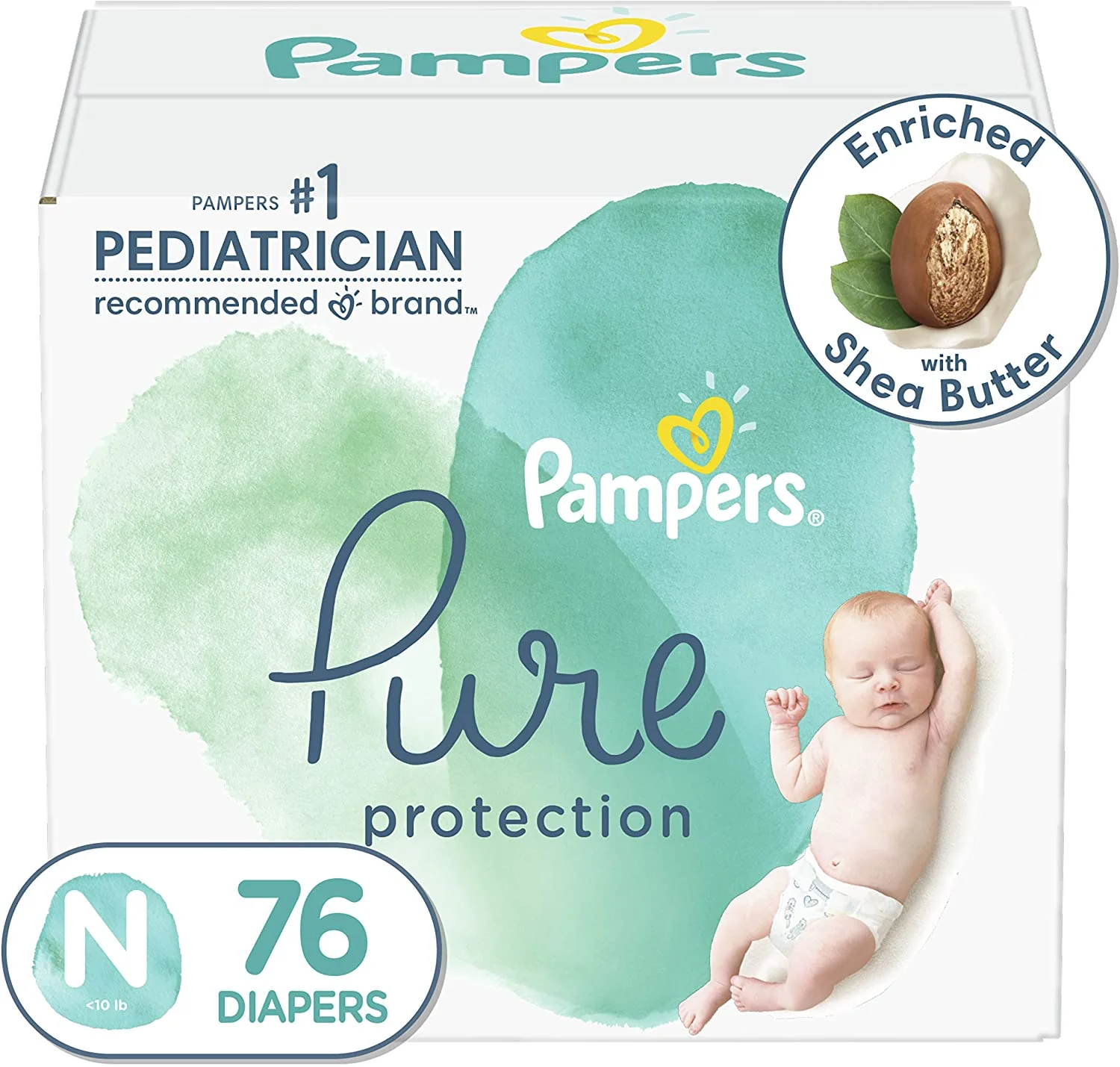 Pampers Pure Protection, Newborn Size - 76 diapers