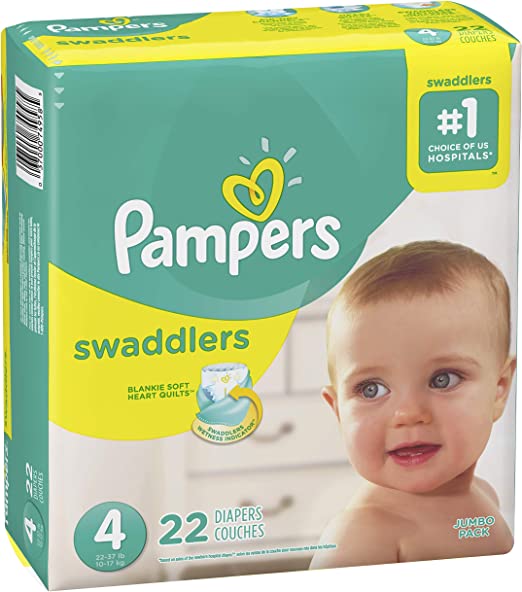 Pampers Swaddlers Jumbo Pack, Size 4 - 22 diapers