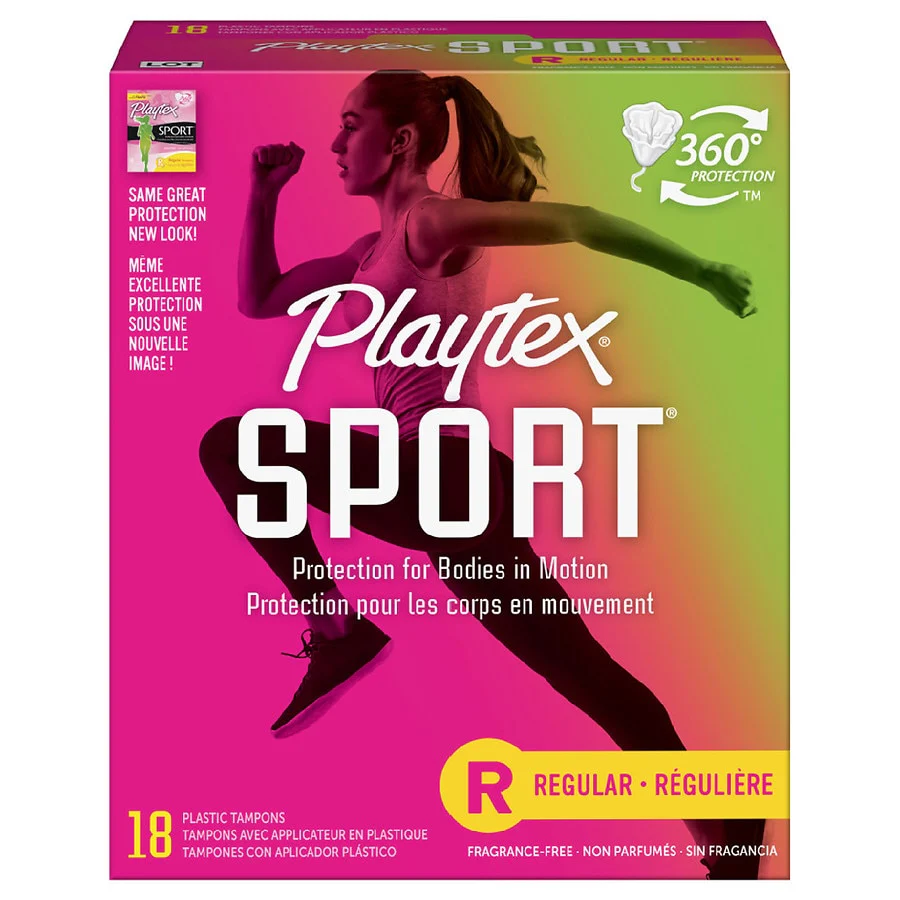 Playtex Sport, Regular, Fragrance-Free Tampons