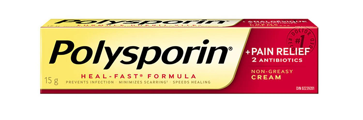 Polysporin Heal-Fast Formula, Pain Relief + 2 Antibiotics Cream - 15 g