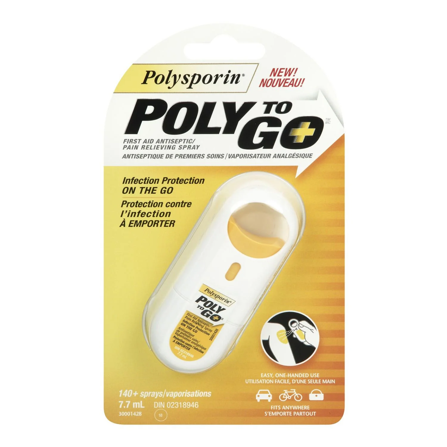 Polysporin Poly-to-go First Aid Antiseptic Spray - 7.7 ml
