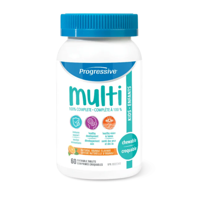Progressive MultiVitamins For Kids, Natural Orange Flavour - 60 chewable tablets