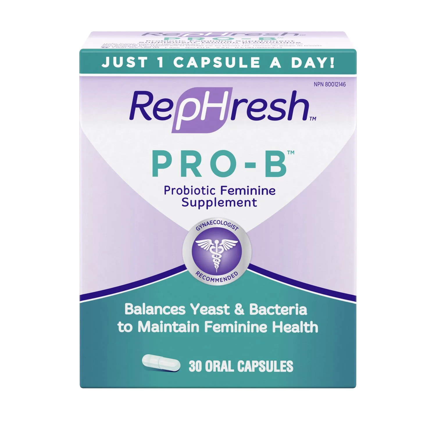 RepHresh Pro-B Probiotic Feminine Supplement - 30 capsules