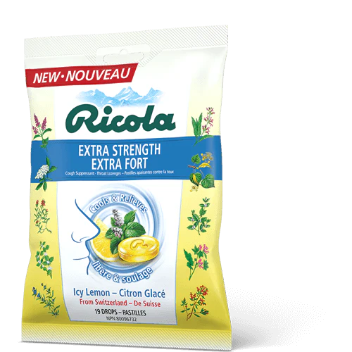 Ricola Extra Strength, Icy Lemon Cough Drops - 19 drops